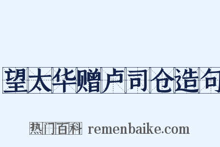望太华赠卢司仓造句是什么意思的图片